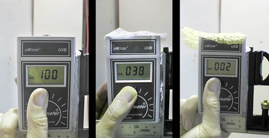 Fig. 5:  shed skin experiments - Solarmeter recordings